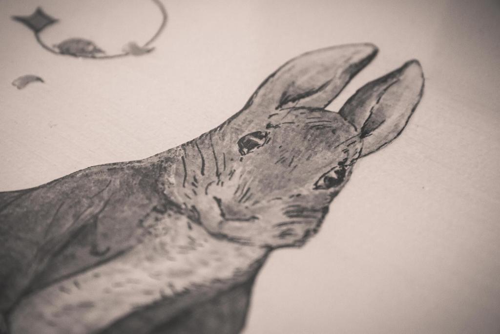 Rabbit painting in Beatrix Potter style